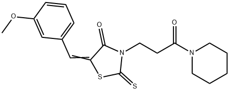 5-(3-methoxybenzylidene)-3-[3-oxo-3-(1-piperidinyl)propyl]-2-thioxo-1,3-thiazolidin-4-one 구조식 이미지