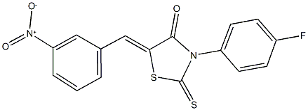 3-(4-fluorophenyl)-5-{3-nitrobenzylidene}-2-thioxo-1,3-thiazolidin-4-one 구조식 이미지
