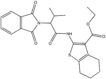 ethyl 2-{[2-(1,3-dioxo-1,3-dihydro-2H-isoindol-2-yl)-3-methylbutanoyl]amino}-4,5,6,7-tetrahydro-1-benzothiophene-3-carboxylate 구조식 이미지