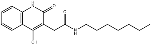 N-heptyl-2-(4-hydroxy-2-oxo-1,2-dihydro-3-quinolinyl)acetamide 구조식 이미지