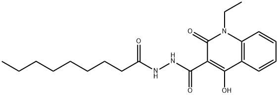 1-ethyl-4-hydroxy-N'-nonanoyl-2-oxo-1,2-dihydro-3-quinolinecarbohydrazide Structure
