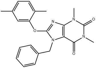 7-benzyl-8-(2,5-dimethylphenoxy)-1,3-dimethyl-3,7-dihydro-1H-purine-2,6-dione 구조식 이미지