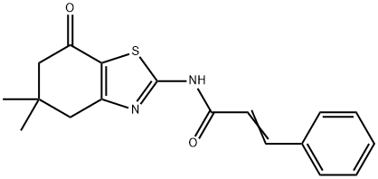 N-(5,5-dimethyl-7-oxo-4,5,6,7-tetrahydro-1,3-benzothiazol-2-yl)-3-phenylacrylamide 구조식 이미지