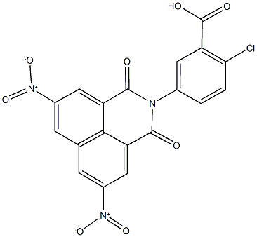 5-(5,8-dinitro-1,3-dioxo-1H-benzo[de]isoquinolin-2(3H)-yl)-2-chlorobenzoic acid 구조식 이미지