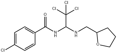 4-chloro-N-{2,2,2-trichloro-1-[(tetrahydrofuran-2-ylmethyl)amino]ethyl}benzamide 구조식 이미지