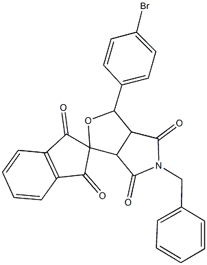 5-benzyl-1-(4-bromophenyl)dihydrospiro(1H-furo[3,4-c]pyrrole-3,2'-[1'H]-indene)-1',3',4,6(2'H,3H,5H)-tetraone 구조식 이미지