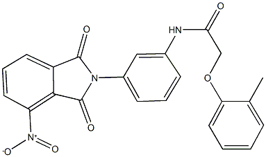 N-(3-{4-nitro-1,3-dioxo-1,3-dihydro-2H-isoindol-2-yl}phenyl)-2-(2-methylphenoxy)acetamide 구조식 이미지