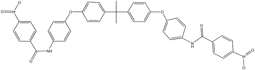 4-nitro-N-{4-[4-(1-{4-[4-({4-nitrobenzoyl}amino)phenoxy]phenyl}-1-methylethyl)phenoxy]phenyl}benzamide 구조식 이미지