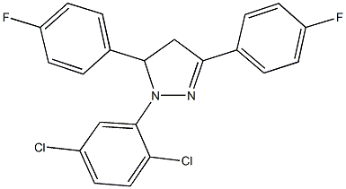 1-(2,5-dichlorophenyl)-3,5-bis(4-fluorophenyl)-4,5-dihydro-1H-pyrazole 구조식 이미지