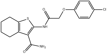 2-{[(4-chlorophenoxy)acetyl]amino}-4,5,6,7-tetrahydro-1-benzothiophene-3-carboxamide Structure