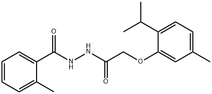 N'-[(2-isopropyl-5-methylphenoxy)acetyl]-2-methylbenzohydrazide Structure