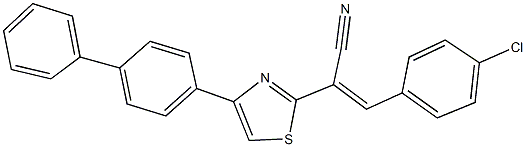 2-(4-[1,1'-biphenyl]-4-yl-1,3-thiazol-2-yl)-3-(4-chlorophenyl)acrylonitrile 구조식 이미지