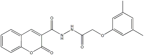 N'-[(3,5-dimethylphenoxy)acetyl]-2-oxo-2H-chromene-3-carbohydrazide 구조식 이미지