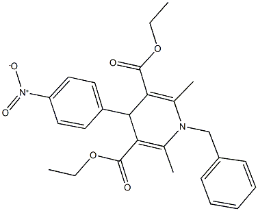 diethyl 1-benzyl-4-{4-nitrophenyl}-2,6-dimethyl-1,4-dihydro-3,5-pyridinedicarboxylate Structure