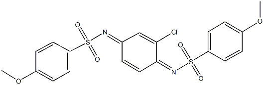 N-(2-chloro-4-{[(4-methoxyphenyl)sulfonyl]imino}-2,5-cyclohexadien-1-ylidene)-4-methoxybenzenesulfonamide 구조식 이미지