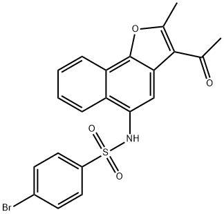 N-(3-acetyl-2-methylnaphtho[1,2-b]furan-5-yl)-4-bromobenzenesulfonamide 구조식 이미지