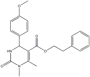 2-phenylethyl 4-(4-methoxyphenyl)-1,6-dimethyl-2-oxo-1,2,3,4-tetrahydro-5-pyrimidinecarboxylate 구조식 이미지