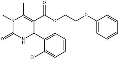 2-phenoxyethyl 4-(2-chlorophenyl)-1,6-dimethyl-2-oxo-1,2,3,4-tetrahydro-5-pyrimidinecarboxylate 구조식 이미지