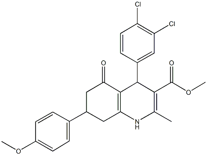 methyl 4-(3,4-dichlorophenyl)-7-(4-methoxyphenyl)-2-methyl-5-oxo-1,4,5,6,7,8-hexahydro-3-quinolinecarboxylate Structure