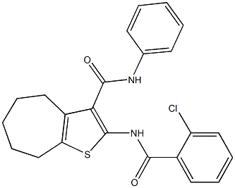 2-[(2-chlorobenzoyl)amino]-N-phenyl-5,6,7,8-tetrahydro-4H-cyclohepta[b]thiophene-3-carboxamide Structure