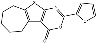 2-(2-furyl)-6,7,8,9-tetrahydro-4H,5H-cyclohepta[4,5]thieno[2,3-d][1,3]oxazin-4-one 구조식 이미지