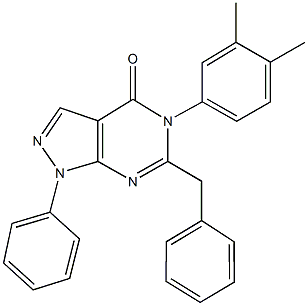 6-benzyl-5-(3,4-dimethylphenyl)-1-phenyl-1,5-dihydro-4H-pyrazolo[3,4-d]pyrimidin-4-one Structure