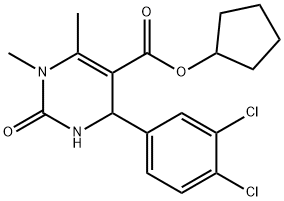 cyclopentyl 4-(3,4-dichlorophenyl)-1,6-dimethyl-2-oxo-1,2,3,4-tetrahydro-5-pyrimidinecarboxylate Structure