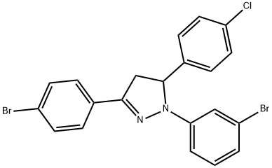 1-(3-bromophenyl)-3-(4-bromophenyl)-5-(4-chlorophenyl)-4,5-dihydro-1H-pyrazole 구조식 이미지