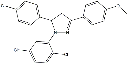5-(4-chlorophenyl)-1-(2,5-dichlorophenyl)-3-(4-methoxyphenyl)-4,5-dihydro-1H-pyrazole 구조식 이미지