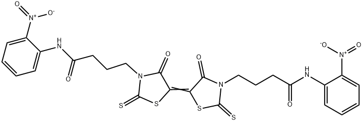 3,3'-di[4-(2-nitroanilino)-4-oxobutyl]-4,4'-dioxo-2,2'-dithioxo-5,5'-bis[1,3-thiazolidine-5-ylidene] 구조식 이미지