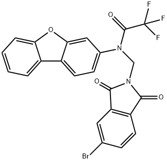 N-[(5-bromo-1,3-dioxo-1,3-dihydro-2H-isoindol-2-yl)methyl]-N-dibenzo[b,d]furan-3-yl-2,2,2-trifluoroacetamide 구조식 이미지