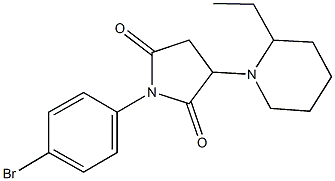 1-(4-bromophenyl)-3-(2-ethyl-1-piperidinyl)-2,5-pyrrolidinedione Structure