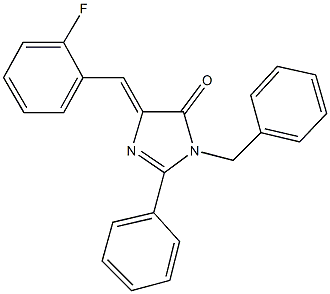 3-benzyl-5-(2-fluorobenzylidene)-2-phenyl-3,5-dihydro-4H-imidazol-4-one 구조식 이미지