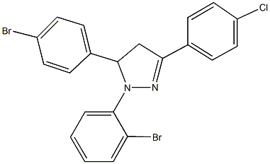 1-(2-bromophenyl)-5-(4-bromophenyl)-3-(4-chlorophenyl)-4,5-dihydro-1H-pyrazole 구조식 이미지
