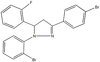 1-(2-bromophenyl)-3-(4-bromophenyl)-5-(2-fluorophenyl)-4,5-dihydro-1H-pyrazole 구조식 이미지