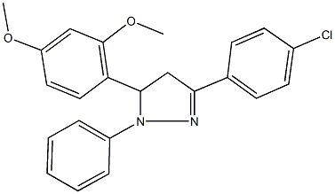 3-(4-chlorophenyl)-5-(2,4-dimethoxyphenyl)-1-phenyl-4,5-dihydro-1H-pyrazole Structure