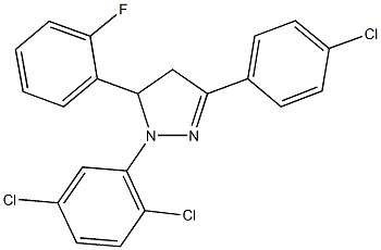 3-(4-chlorophenyl)-1-(2,5-dichlorophenyl)-5-(2-fluorophenyl)-4,5-dihydro-1H-pyrazole Structure