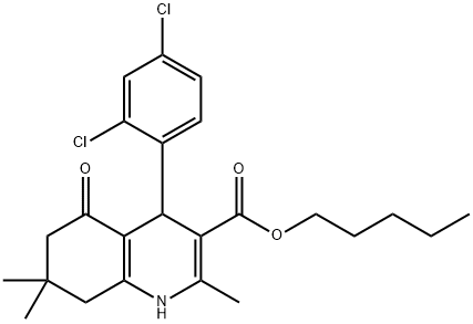 pentyl 4-(2,4-dichlorophenyl)-2,7,7-trimethyl-5-oxo-1,4,5,6,7,8-hexahydro-3-quinolinecarboxylate Structure