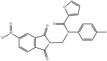 N-({5-nitro-1,3-dioxo-1,3-dihydro-2H-isoindol-2-yl}methyl)-N-(4-methylphenyl)-2-furamide 구조식 이미지