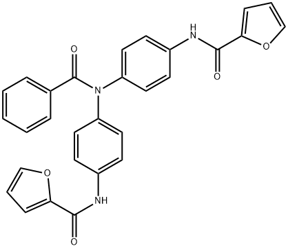 N-{4-[benzoyl-4-(2-furoylamino)anilino]phenyl}-2-furamide Structure