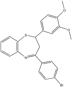 4-(4-bromophenyl)-2-(3,4-dimethoxyphenyl)-2,3-dihydro-1,5-benzothiazepine Structure