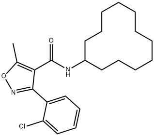 3-(2-chlorophenyl)-N-cyclododecyl-5-methyl-4-isoxazolecarboxamide Structure