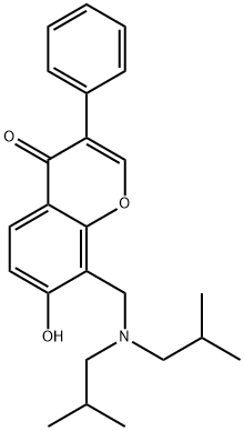 8-[(diisobutylamino)methyl]-7-hydroxy-3-phenyl-4H-chromen-4-one Structure