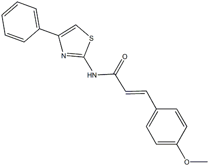 3-(4-methoxyphenyl)-N-(4-phenyl-1,3-thiazol-2-yl)acrylamide 구조식 이미지