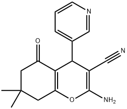 2-amino-7,7-dimethyl-5-oxo-4-(3-pyridinyl)-5,6,7,8-tetrahydro-4H-chromene-3-carbonitrile Structure