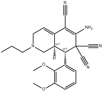 6-amino-8-(2,3-dimethoxyphenyl)-2-propyl-2,3,8,8a-tetrahydro-5,7,7(1H)-isoquinolinetricarbonitrile Structure