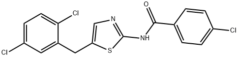 4-chloro-N-{5-[(2,5-dichlorophenyl)methyl]-1,3-thiazol-2-yl}benzamide Structure