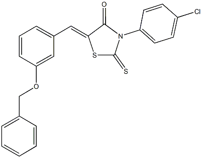 5-[3-(benzyloxy)benzylidene]-3-(4-chlorophenyl)-2-thioxo-1,3-thiazolidin-4-one 구조식 이미지
