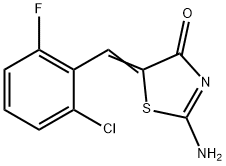 5-(2-chloro-6-fluorobenzylidene)-2-imino-1,3-thiazolidin-4-one Structure