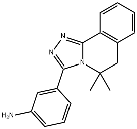 3-(5,5-dimethyl-5,6-dihydro[1,2,4]triazolo[3,4-a]isoquinolin-3-yl)phenylamine 구조식 이미지